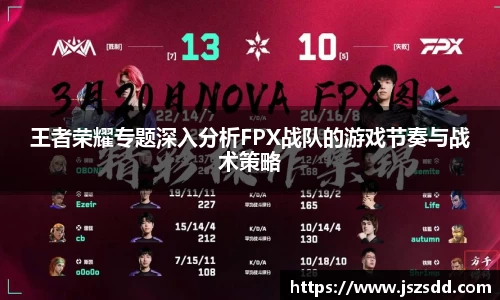 王者荣耀专题深入分析FPX战队的游戏节奏与战术策略